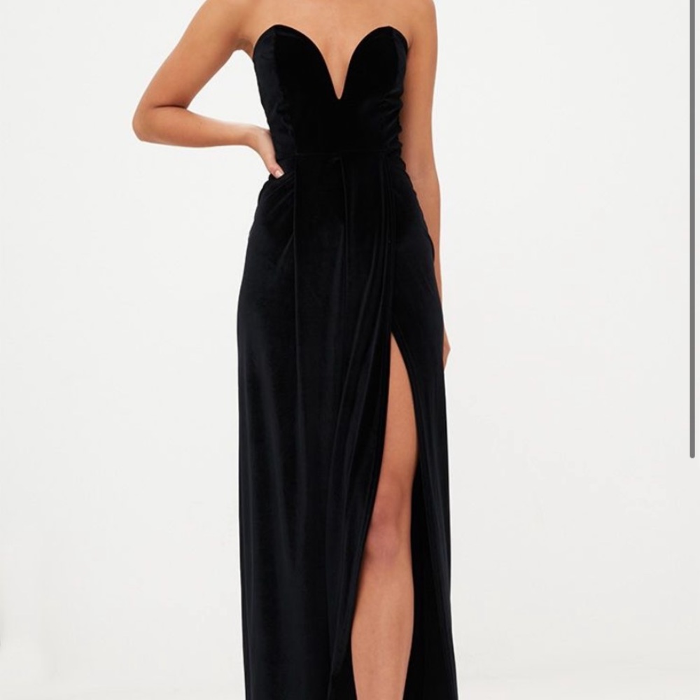 PLT black velvet dress